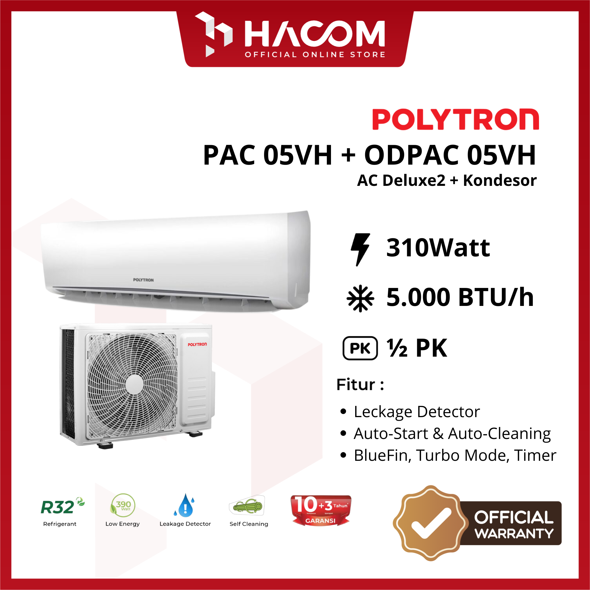 POLYTRON DELUXE 2 AC 1/2 PK + KONDENSOR AC