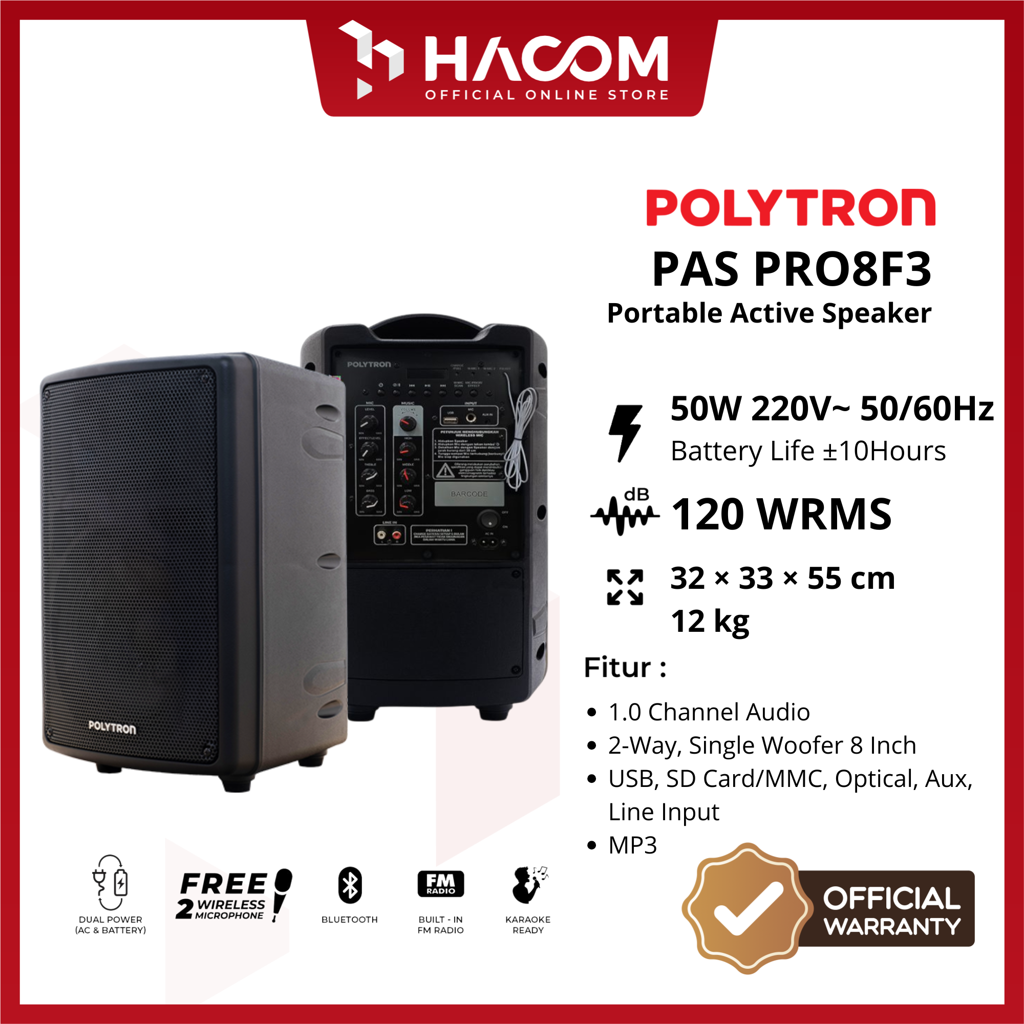 PORTABLE ACTIVE SPEAKER (PAS PRO8F3)