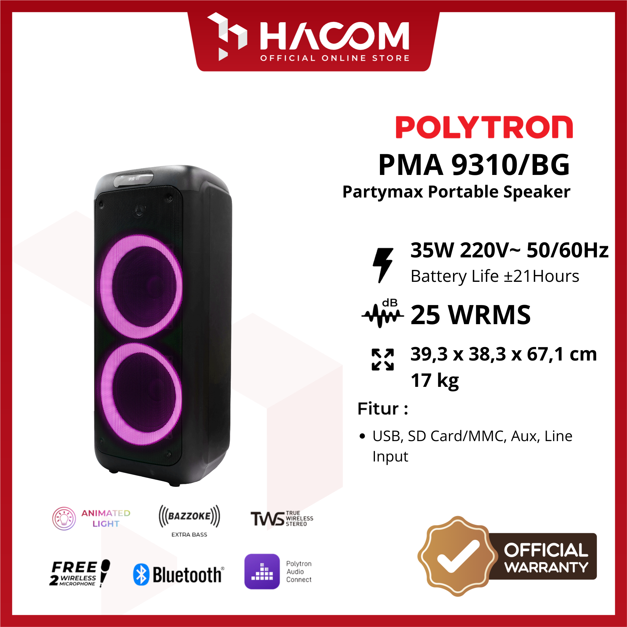 BLUETOOTH MULTIMEDIA SPEAKER (PMA 9310/BG)