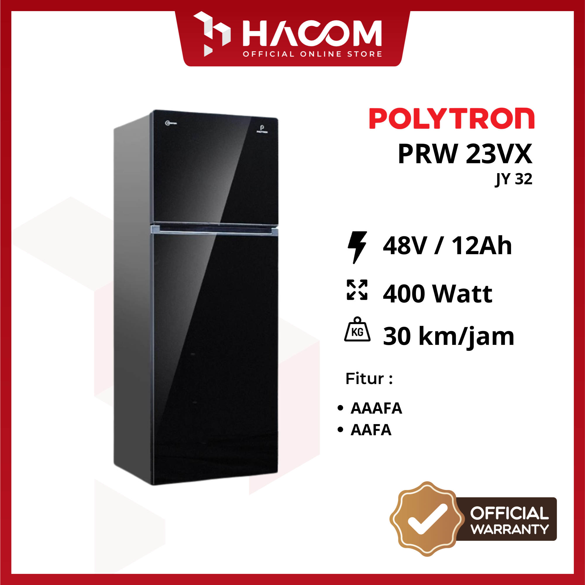 KULKAS 2 PINTU JUMBO (PRW 23VX) 220 L