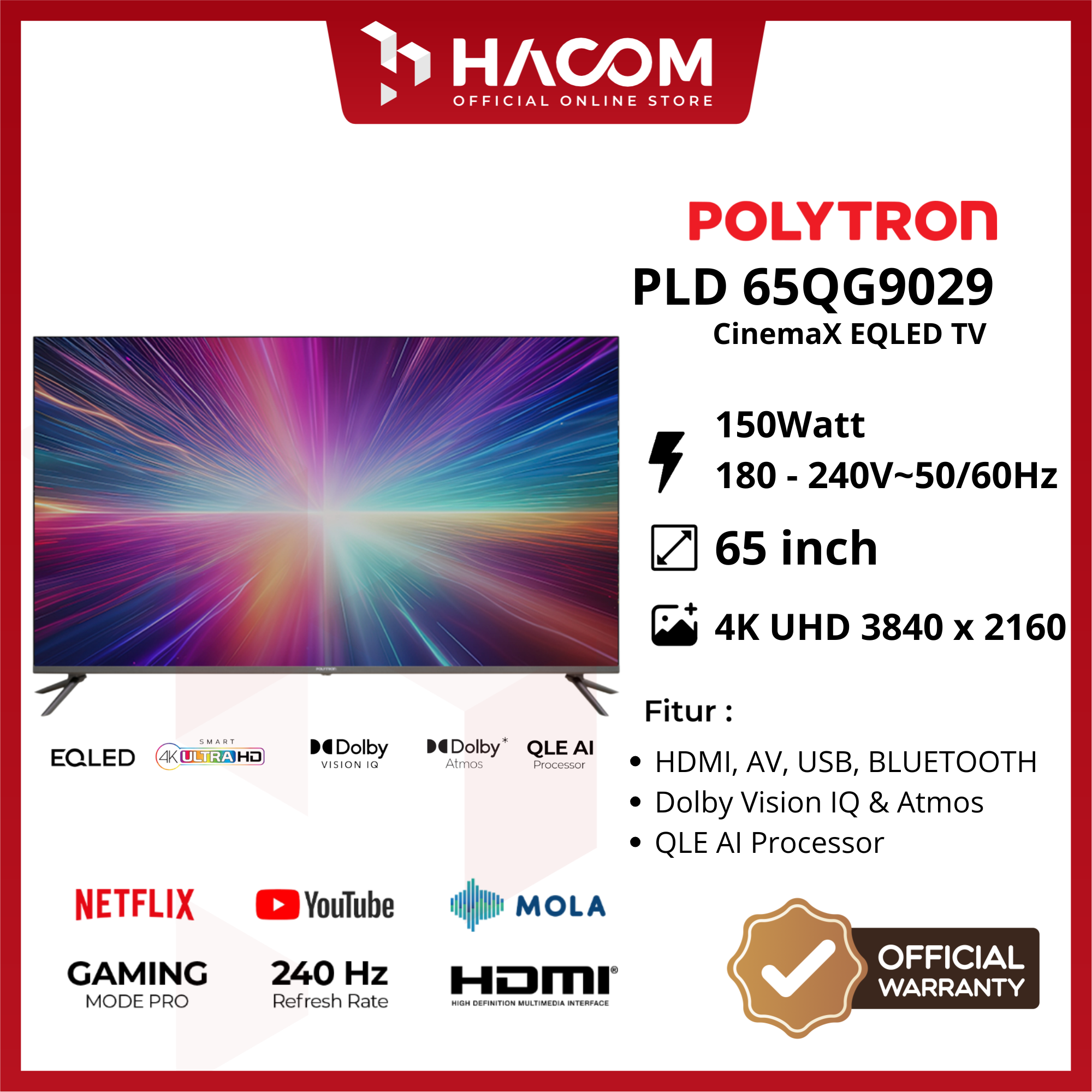 POLYTRON CINEMAX EOLED TV PLD 65QG9029